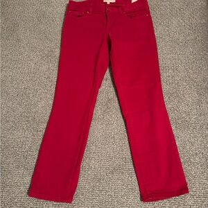 Tory Burch Red Ankle & Cropped Jeans